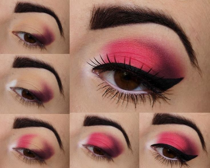 Cool pink smokey eye makeup