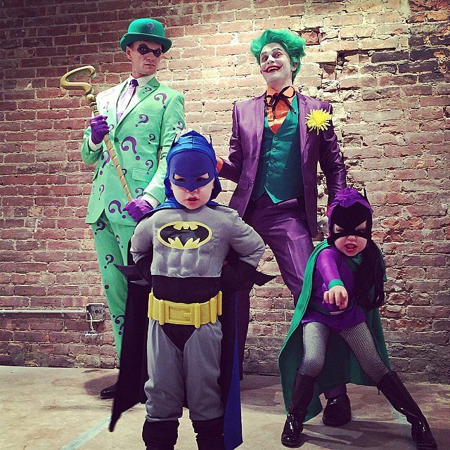 Neil Patrick Harris, David Burtka, and Their Kids as Batman Characters