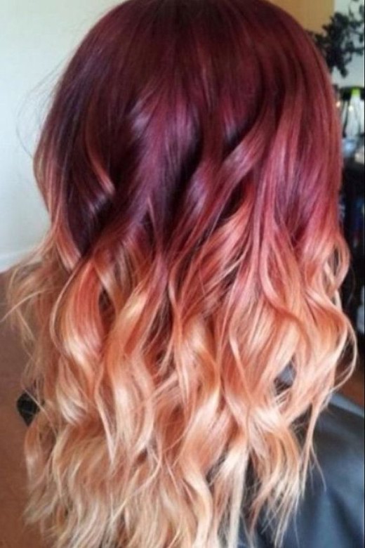 Red-to-Blonde-Ombre-Hair-with-Waves