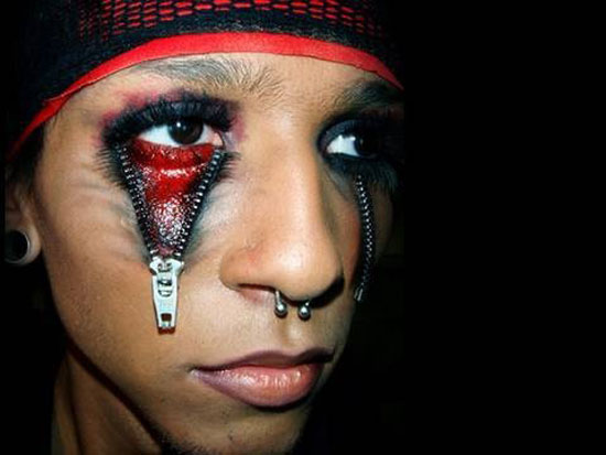 Scary Halloween Zip Face Makeup