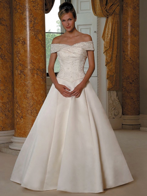 White-A-Line-With-Off-The-Shoulder-Wedding-Dress