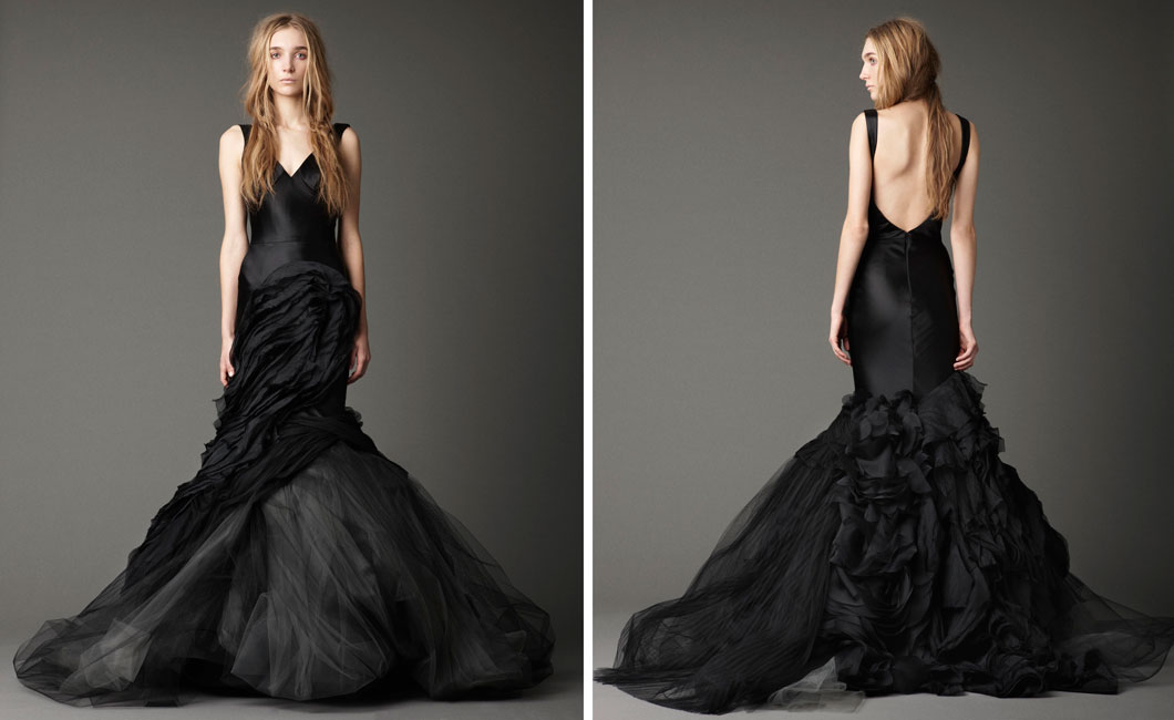 elegant-black-wedding-dress-with-v-neckline