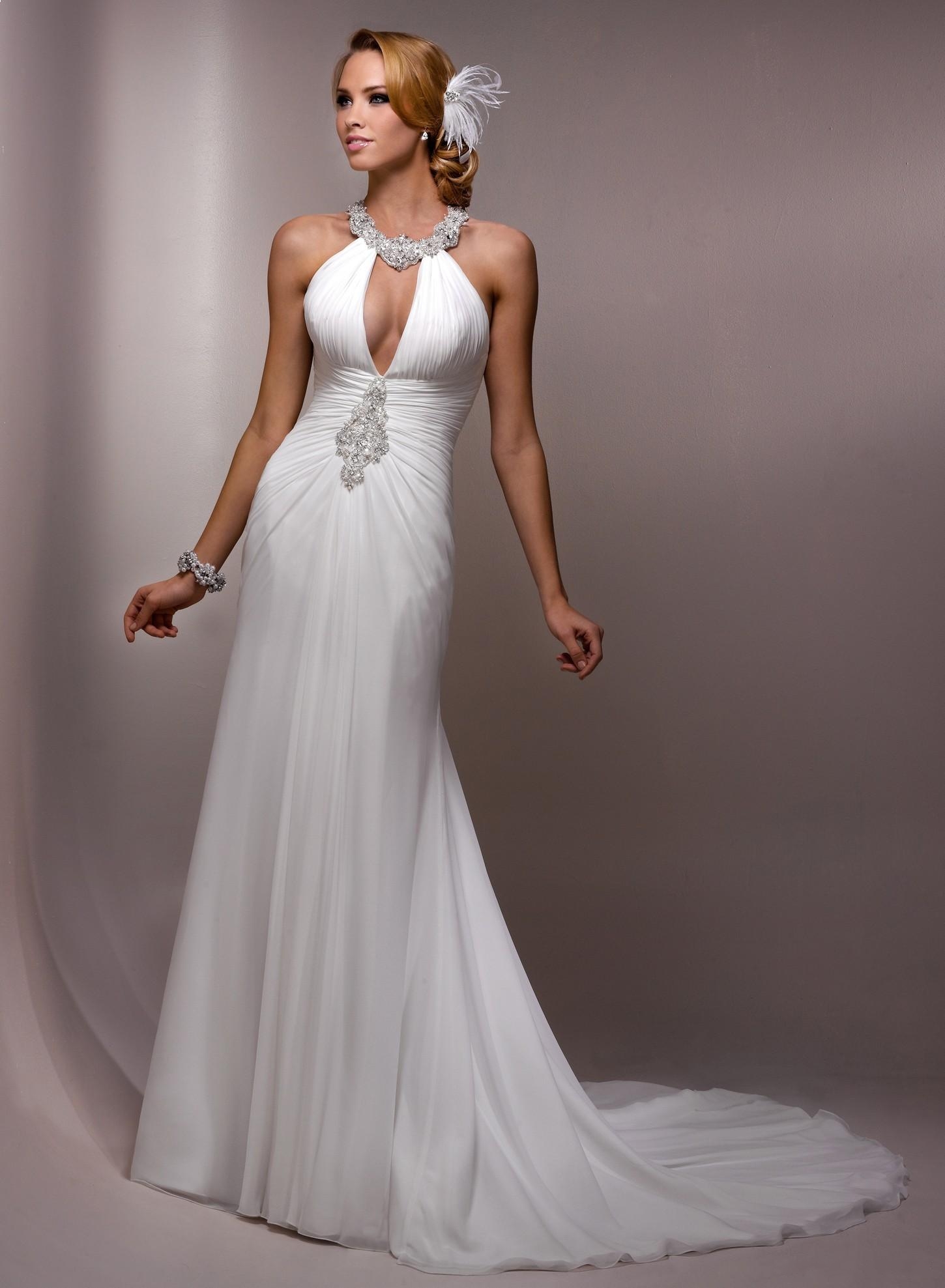 sexy-simple-design-bride-dress-for-wedding