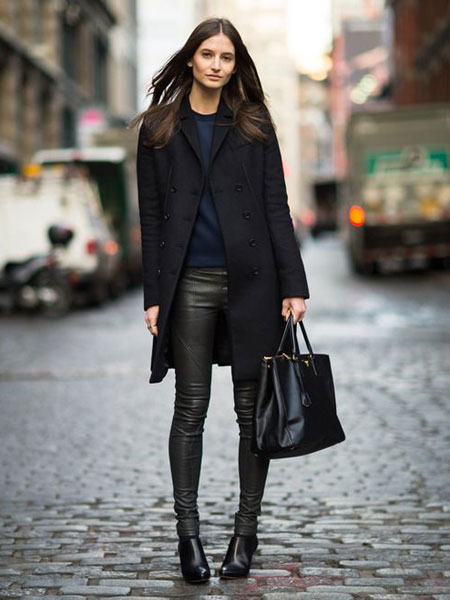 stylish leather pant outfit