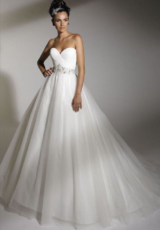 tulle-strapless-sweetheart-empire-a-line-elegant-wedding-dress