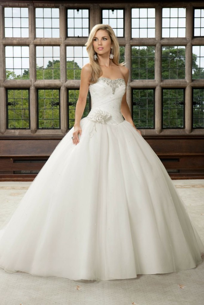 white-cinderella-wedding-dress-