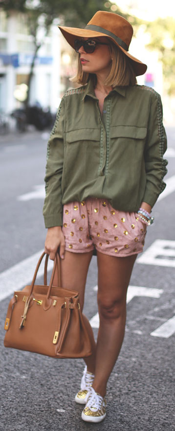 Army-Green-Gold-Sequins-Spring-Outfit