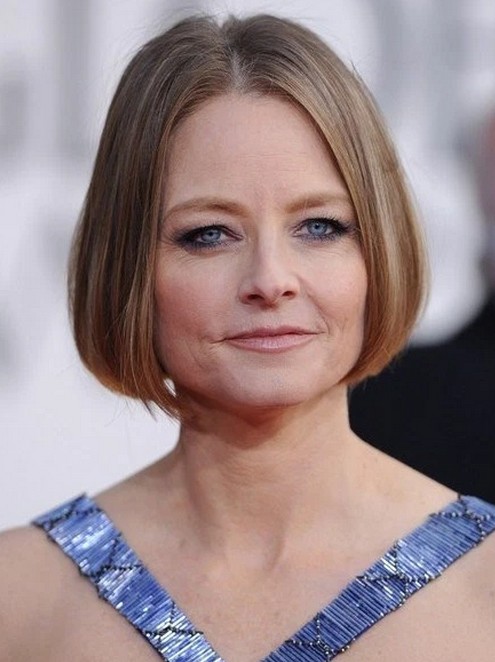 Jodie-Foster-short-straight-ombre-bob-haircut-for-women-over-50