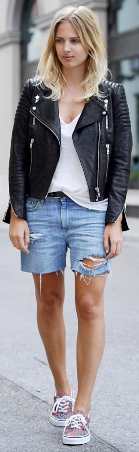 Leather-Jacket-Denim-Shorts-Outfit