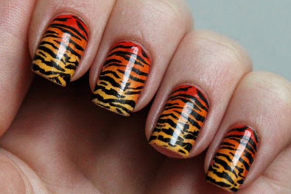 Ombre-Tiger-Print-Nails
