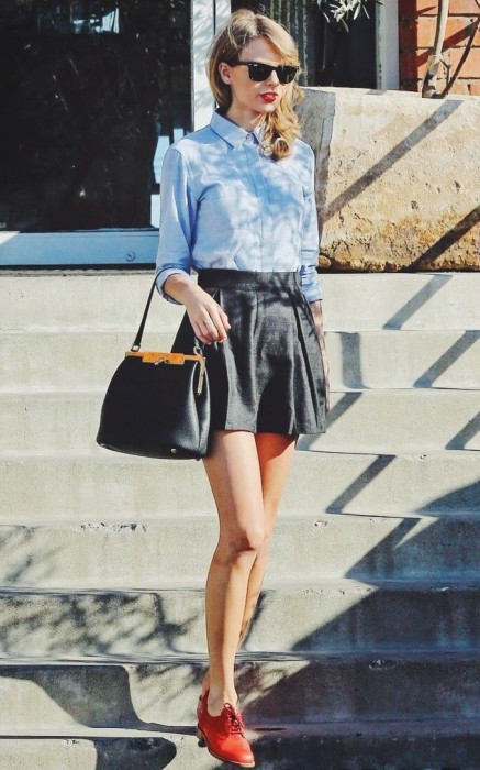 School-girl-look-leather-skirt