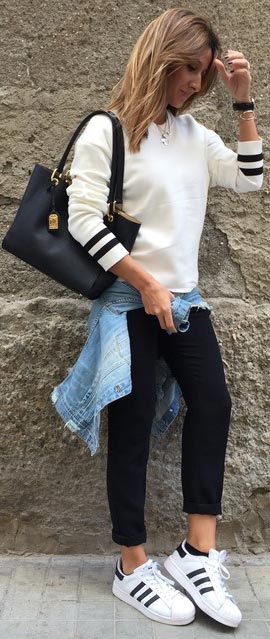 White-Sweater-Black-Trousers-Casual-Spring-Outfit