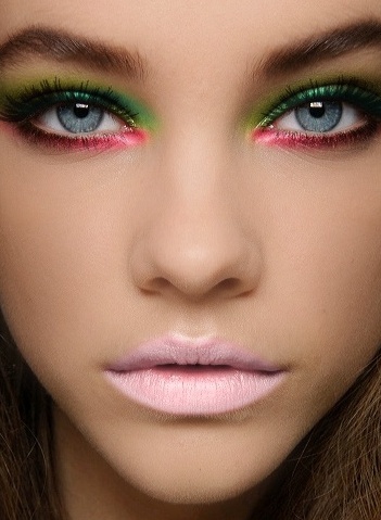Pink and Green Makeup