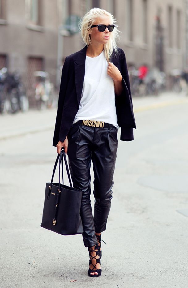 black-white-casual-wear-with-rich-leather