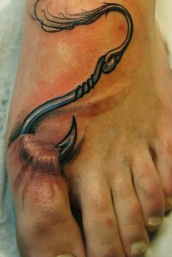 3d pain tattoo on foot