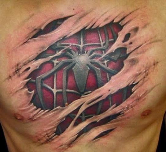 3d spiderman tattoos