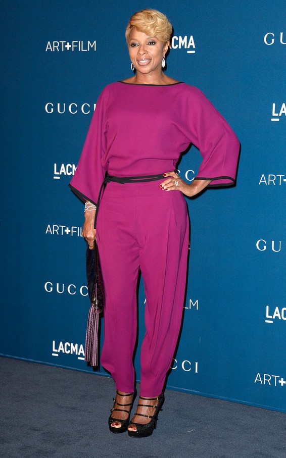 Mary-J.-Blige-Chic-Raspberry-Jumpsuit-by-Gucci