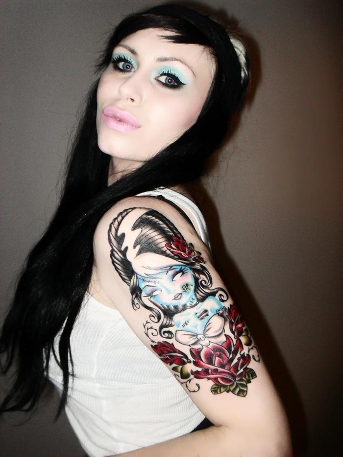 women-color-tattoo-arm-tattoos