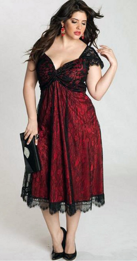 Gorgeous-Sexy-Red-Plus-Size-Cocktail-Dresses
