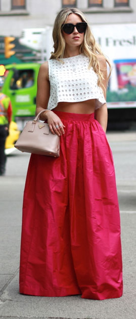 Pink-Maxi-Skirt-White-Crop-Top-Outfit