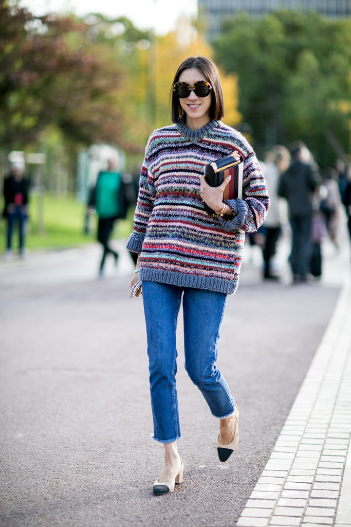 eva-chen-marled-striped-sweater-cropped-jeans-two-tone-chanel-heels-Paris-Fashion-Week-Street-Style-Spring-2016