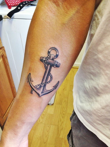 3d realistic anchor tattoo looking awesome