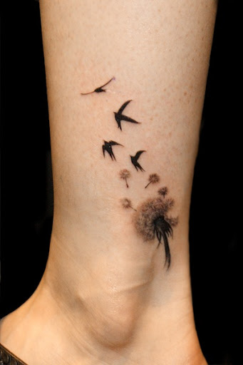 Birds and Dandelion tattoo designs