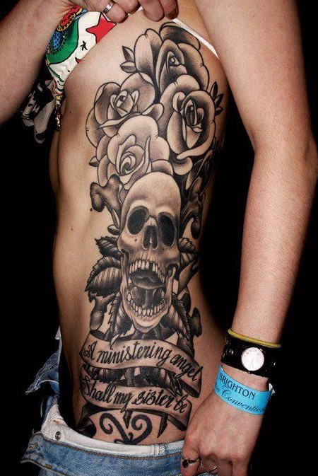 Black-rose-and-skull-tattoo