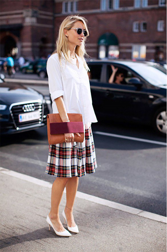 Checkered-Print-Mini-Skirt