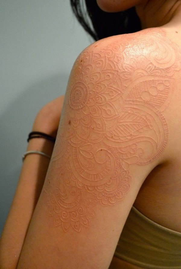 Cool White Ink Tattoo