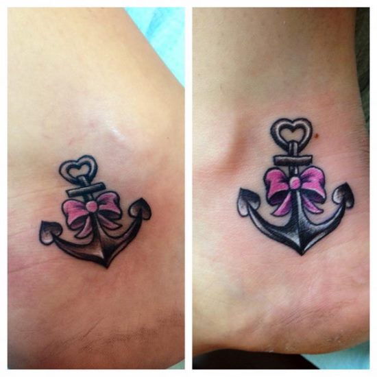 Cute-Anchor-and-Bow-Best-Friends-Tattoo