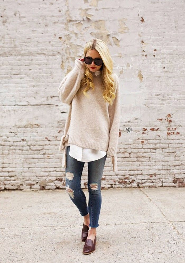 Oversized-Sweater-and-Loafers