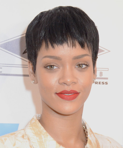 Rihanna Short Straight Hairstyle