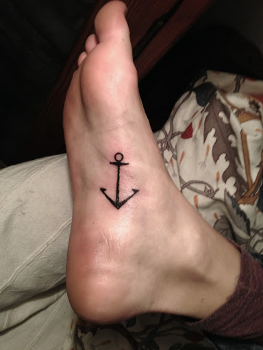 Simple Anchor foot tattoos designs for men and women