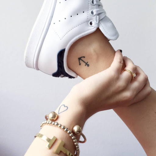 Small Anchor tattoo designs for ankle