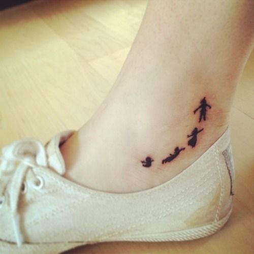 Small angel tattoos on ankle