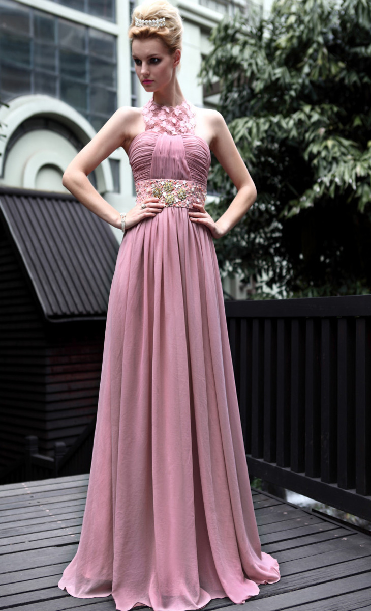A-line-Natural-Waist-With-Beading-Chiffon-Evening-Gowns