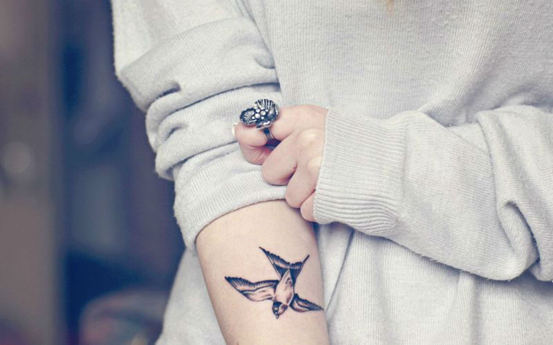 Arm tattoo of a bird