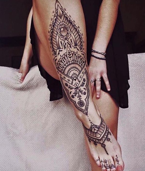 Mandala-Calf-Tattoo