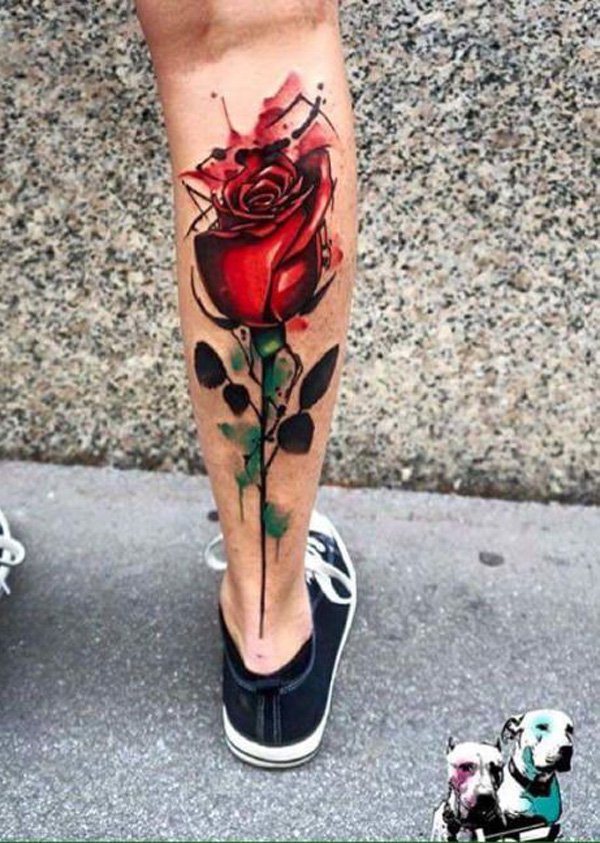 Rose-calf-tattoo