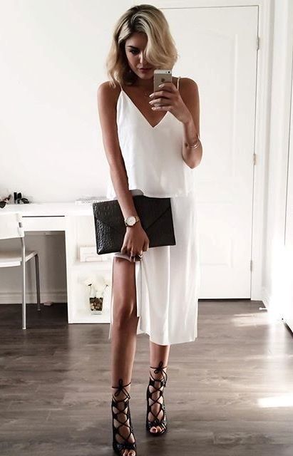 Charming Summer Outfits With Simple Slip Dresses