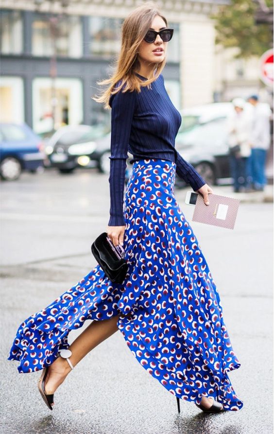 Classy Long Flowing Skirts for Your New Crop Top
