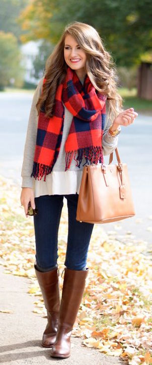 winter-fashion-gray-knit-plaid