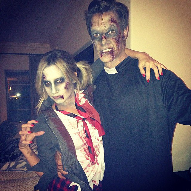 Ashley-Tisdale-and-Christopher-French-as-a-Zombie-Schoolgirl-and-Priest