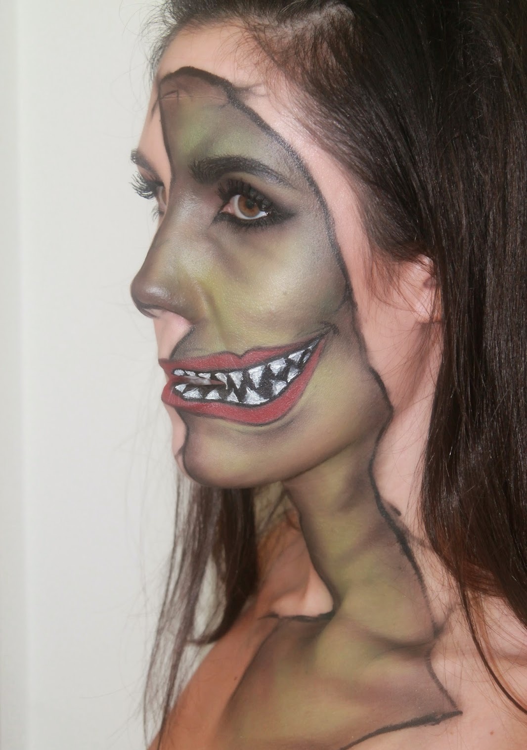 Big Mouth Half Face Halloween Makeup