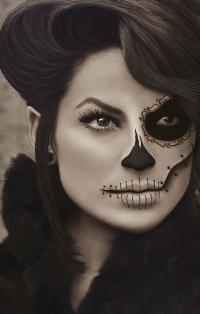 Cool Half Face Halloween Makeup