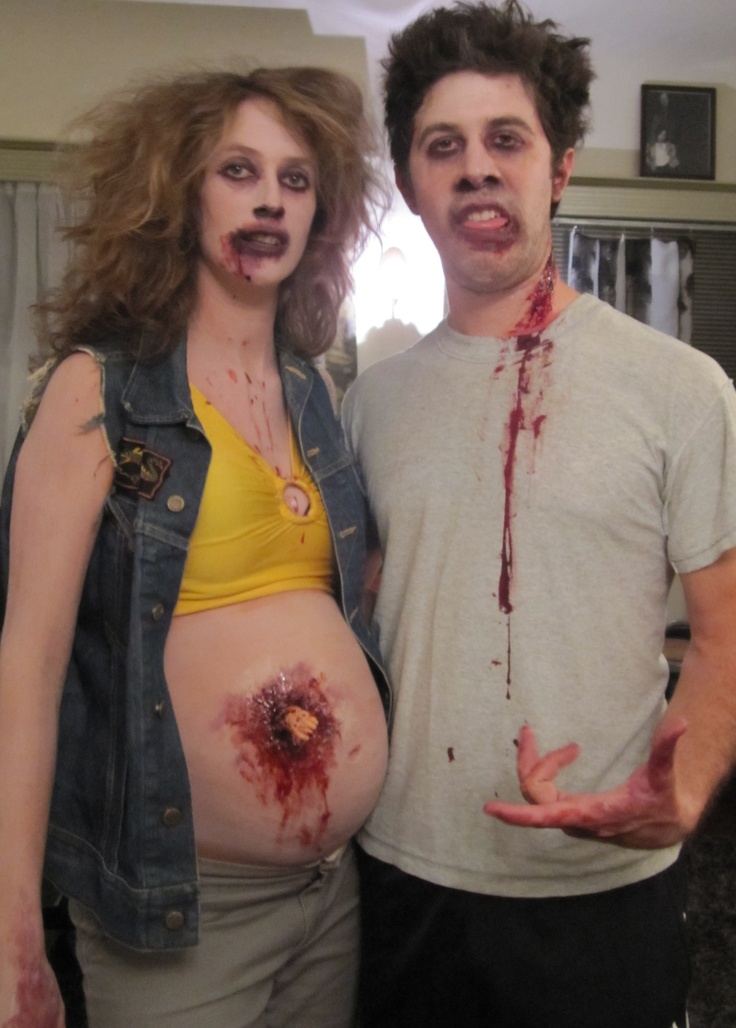 Cute Pregnant Halloween Makeup for Couples