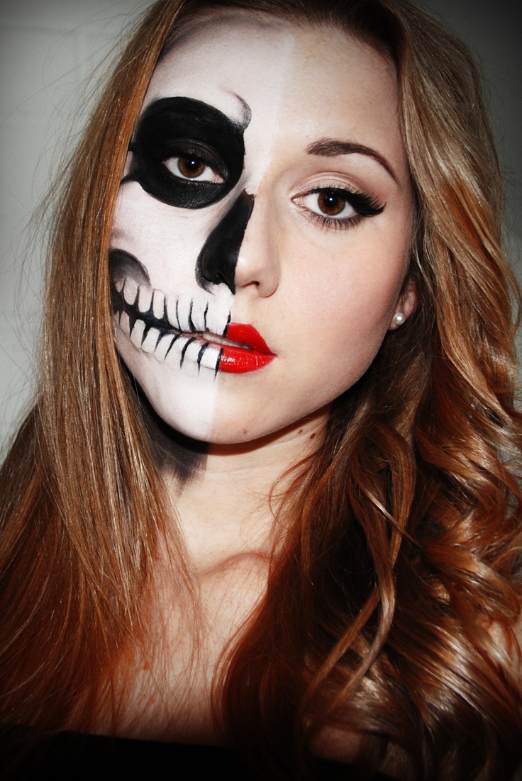Easy Half Face Halloween Makeup