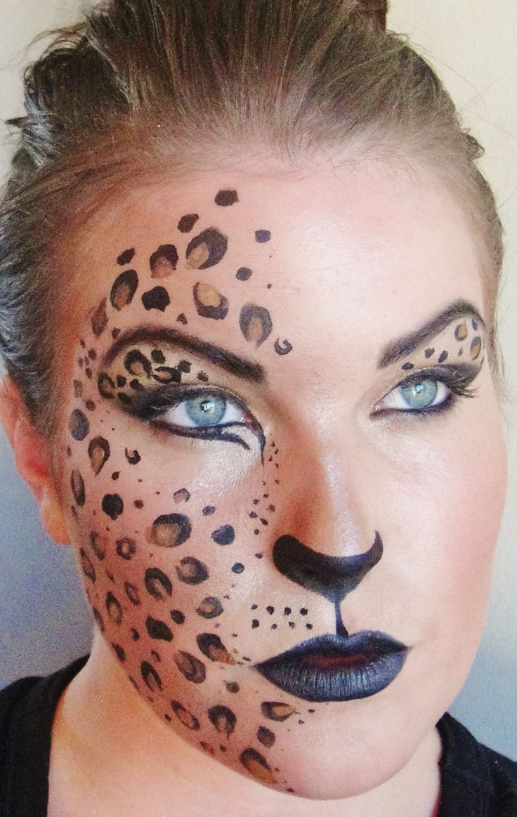Leopard Half Face Halloween Makeup