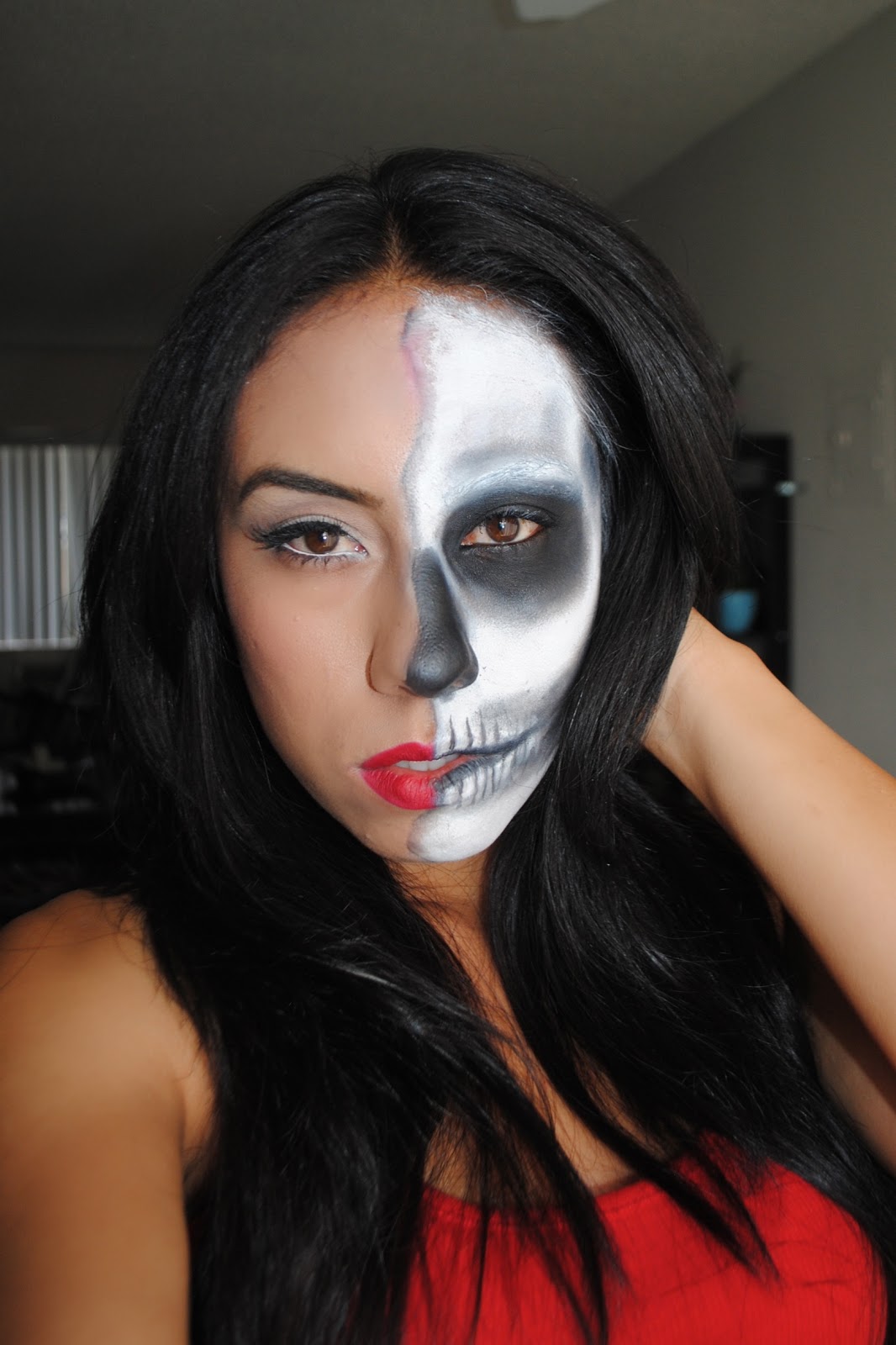 Pictures Of Half Face Halloween Makeup